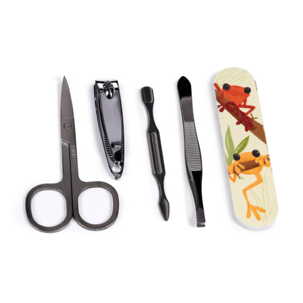 5 Piece Round Manicure Set - Tropical Frogs - Image 6