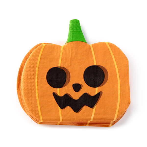 Pack of 12 Napkins - Halloween Pumpkin - Image 2