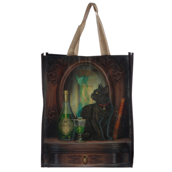 Durable Reusable Shopping Bag - Lisa Parker Absinthe Cat - Image 2