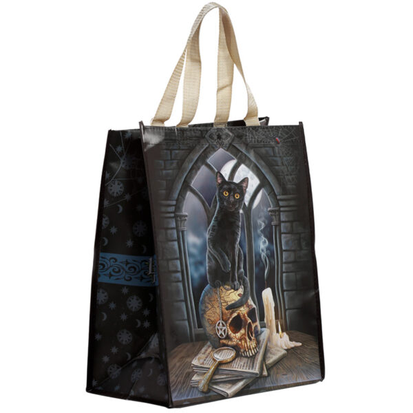 Durable Reusable Shopping Bag - Lisa Parker Spirits of Salem Cat - Image 2
