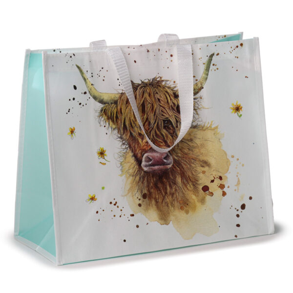 Durable Reusable Shopping Bag - Jan Pashley Highland Coo Cow - Image 2