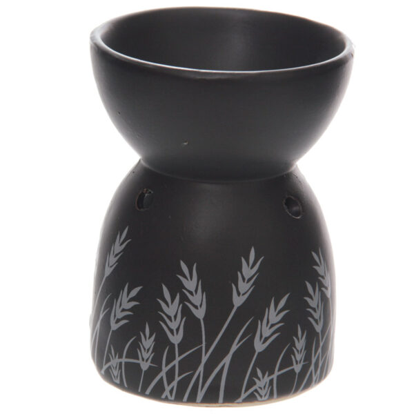 Decorative Ceramic Black and White Grass Design Oil & Wax Burner - Image 2