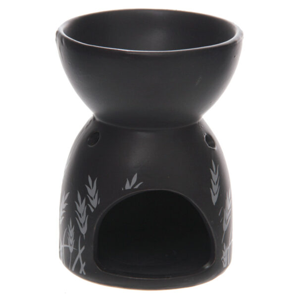 Decorative Ceramic Black and White Grass Design Oil & Wax Burner - Image 3