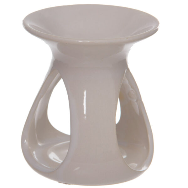 Simple Abstract High Gloss White Ceramic Oil and Wax Burner - Image 2