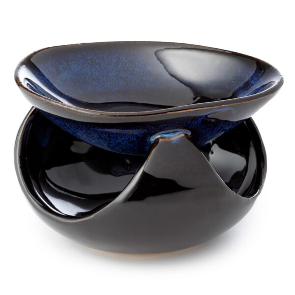 Abstract Design Squat Mottled Glaze Ceramic Oil Burner - Image 2