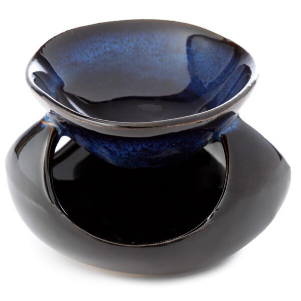 Abstract Design Squat Mottled Glaze Ceramic Oil Burner - Image 3