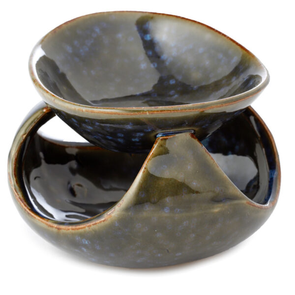 Abstract Design Squat Mottled Glaze Ceramic Oil Burner - Image 7