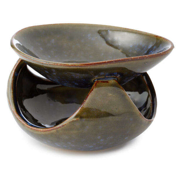 Abstract Design Squat Mottled Glaze Ceramic Oil Burner - Image 8