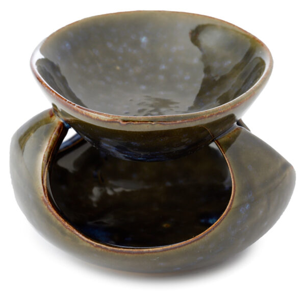Abstract Design Squat Mottled Glaze Ceramic Oil Burner - Image 9