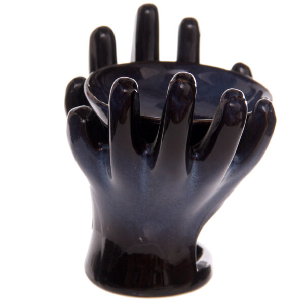 Ceramic Hands Design Dark Glazed Oil Burner - Image 3