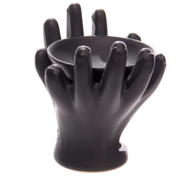 Ceramic Hands Design Dark Glazed Oil Burner - Image 6