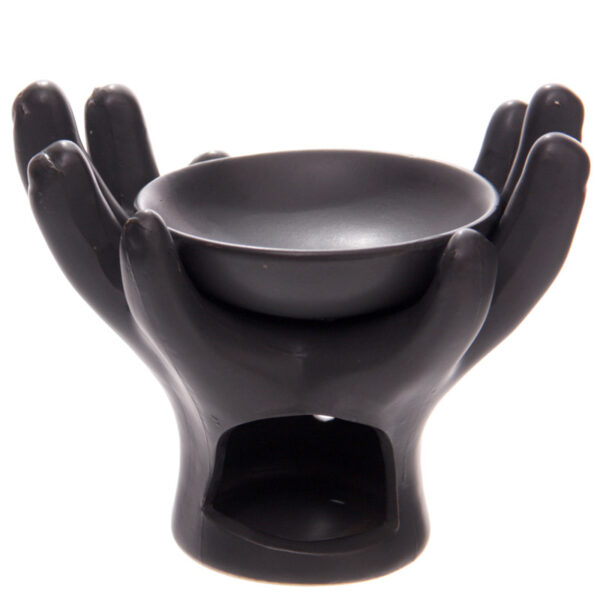 Ceramic Hands Design Dark Glazed Oil Burner - Image 7