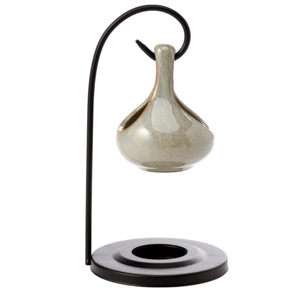 Hanging Teardrop Ceramic Oil Burner with Metal Stand - Image 3