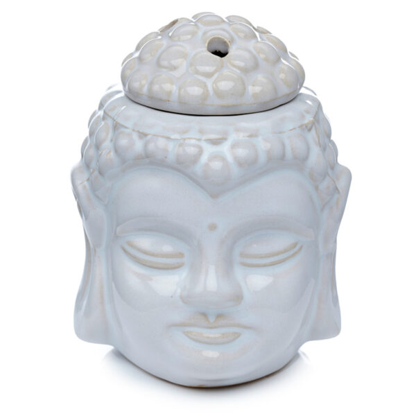Ceramic Buddha Head Design Crackle Glazed Oil Burner - Image 3