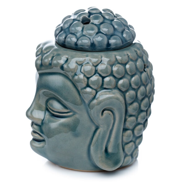 Ceramic Buddha Head Design Crackle Glazed Oil Burner - Image 6