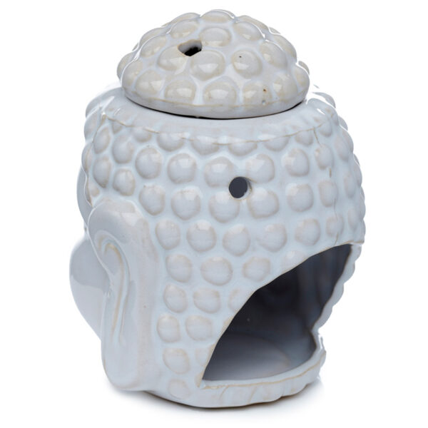 Ceramic Buddha Head Design Crackle Glazed Oil Burner - Image 8