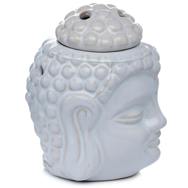 Ceramic Buddha Head Design Crackle Glazed Oil Burner - Image 9