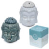 Ceramic Buddha Head Design Crackle Glazed Oil Burner - Image 11