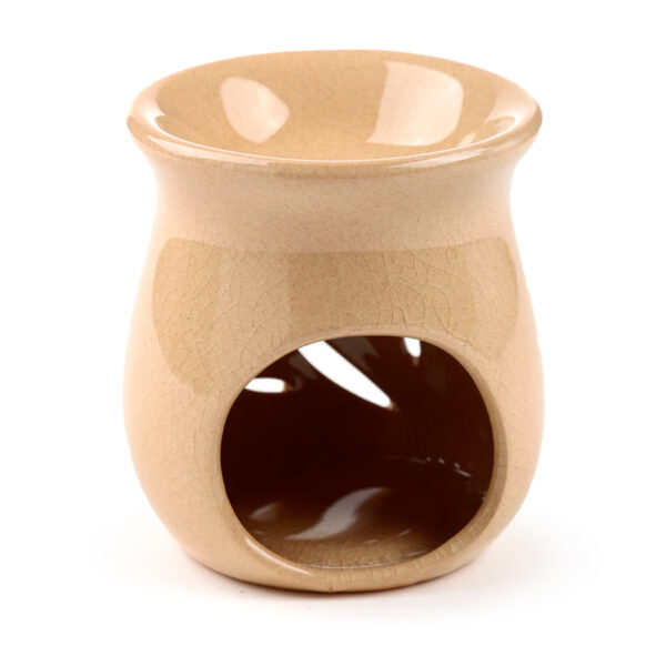 Ceramic Crackled Glaze Leaf Cut Out Oil Burner - Image 8
