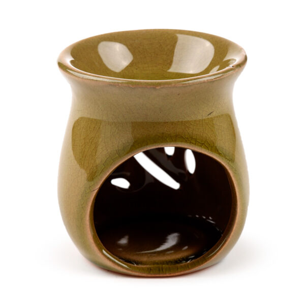 Ceramic Crackled Glaze Leaf Cut Out Oil Burner - Image 9
