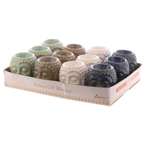 Ceramic Crackled Glaze Buddha Head Oil Burner - Image 10