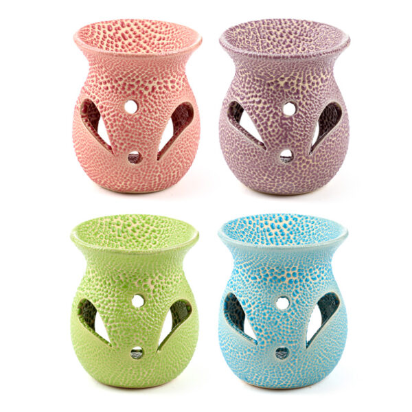 Ceramic Crackled Glaze Cut Out Pattern Oil Burner - Image 2