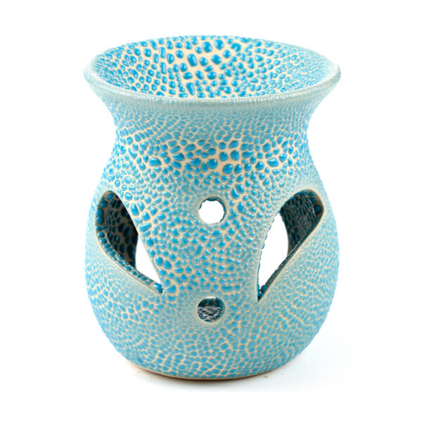 Ceramic Crackled Glaze Cut Out Pattern Oil Burner - Image 3
