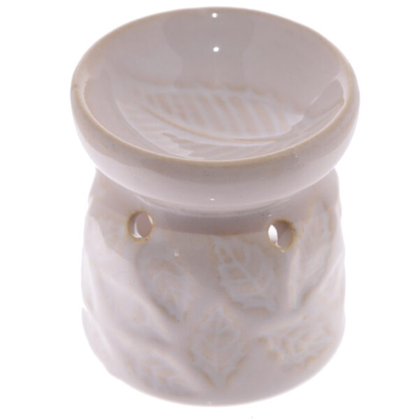 Mini Ceramic Oil Burner - Leaf Design - Image 2