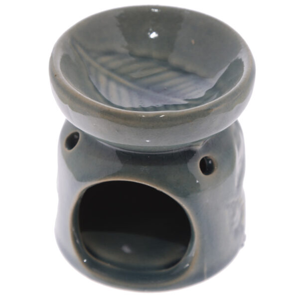 Mini Ceramic Oil Burner - Leaf Design - Image 6