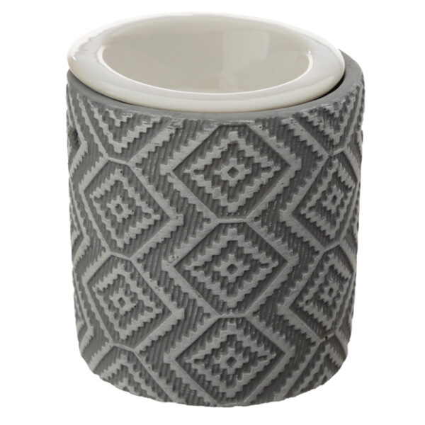 Concrete and Ceramic Grey Pattern Eden Oil Burner - Image 3