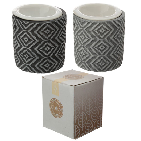 Concrete and Ceramic Grey Pattern Eden Oil Burner - Image 6