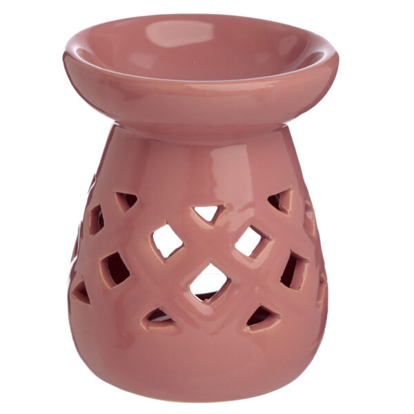 Lattice Cut-Out Ceramic Pastel Colour Eden Oil and Wax Burner - Image 3