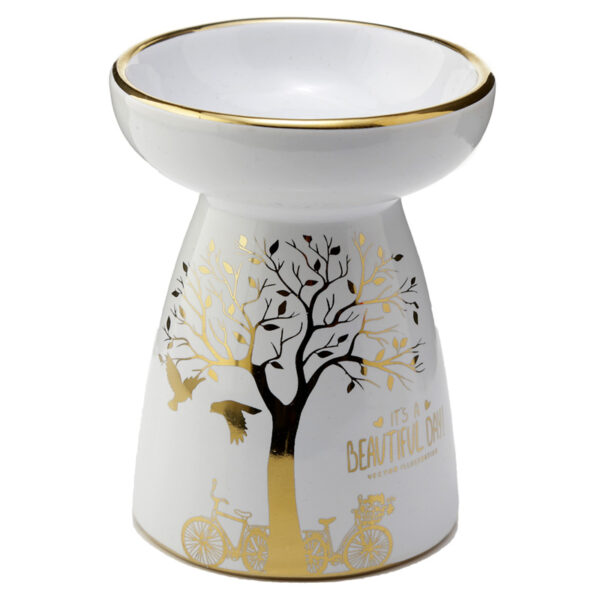 Ceramic Metallic Gold Tree Eden Oil and Wax Burner - Image 2