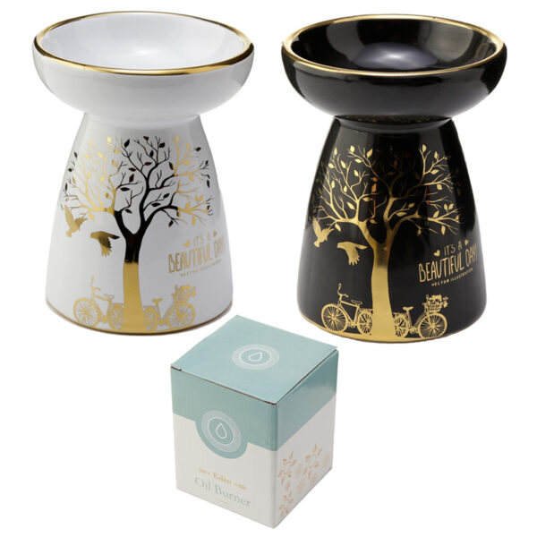 Ceramic Metallic Gold Tree Eden Oil and Wax Burner - Image 9