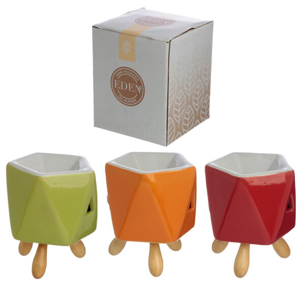 Ceramic Abstract Bold Colours Eden Oil Burner with Feet - Image 7