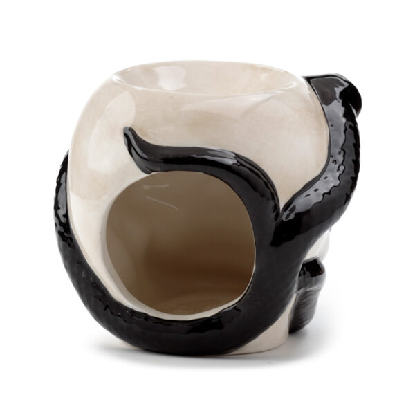 Ceramic Shaped Oil Burner - Coiled Snake and Skull - Image 3