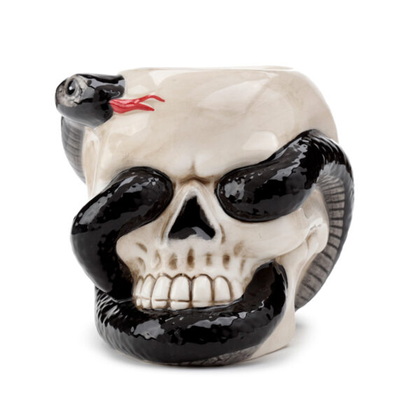 Ceramic Shaped Oil Burner - Coiled Snake and Skull - Image 4