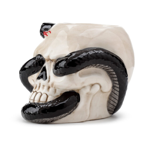 Ceramic Shaped Oil Burner - Coiled Snake and Skull - Image 5