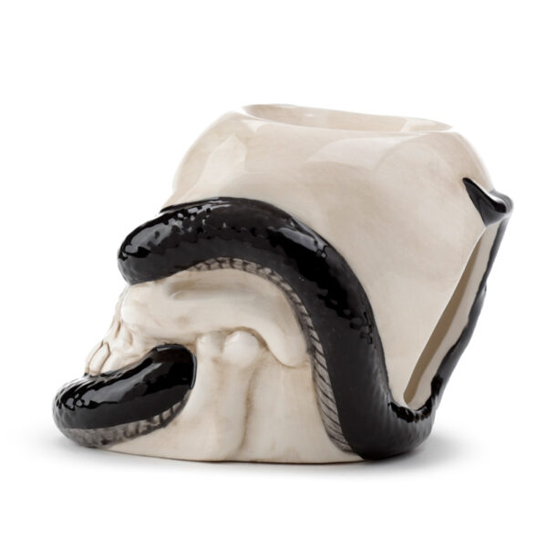 Ceramic Shaped Oil Burner - Coiled Snake and Skull - Image 6