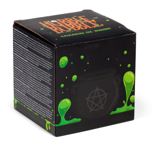 Black Witches Cauldron Shaped Oil Burner with Pentagram - Image 3