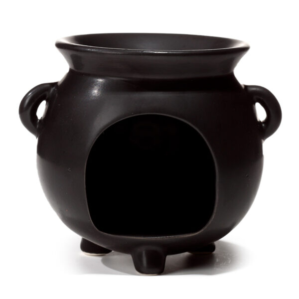 Black Witches Cauldron Shaped Oil Burner with Pentagram - Image 5