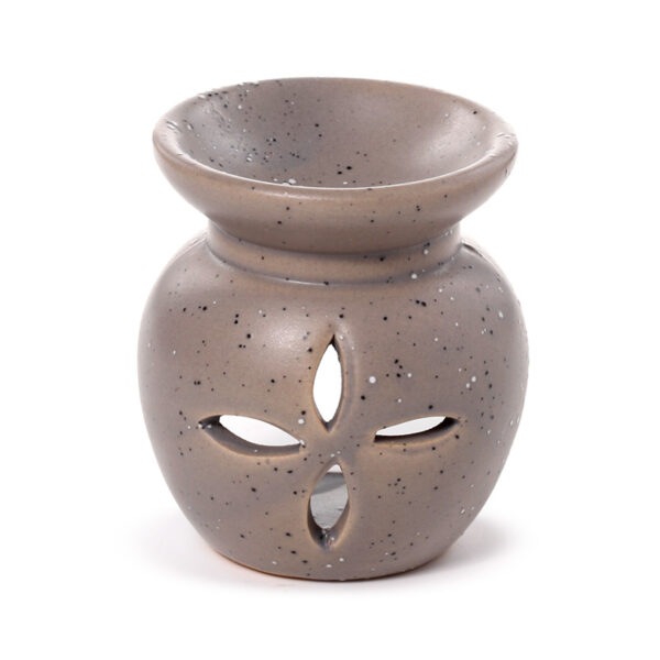 Ceramic Small Oil Burner - Eden Stone Effect Flower Cutout - Image 4