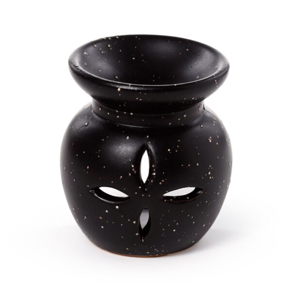 Ceramic Small Oil Burner - Eden Stone Effect Flower Cutout - Image 6