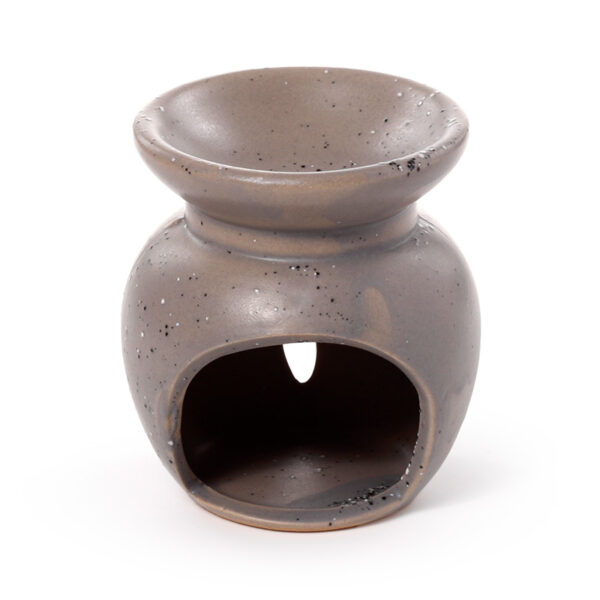 Ceramic Small Oil Burner - Eden Stone Effect Flower Cutout - Image 8