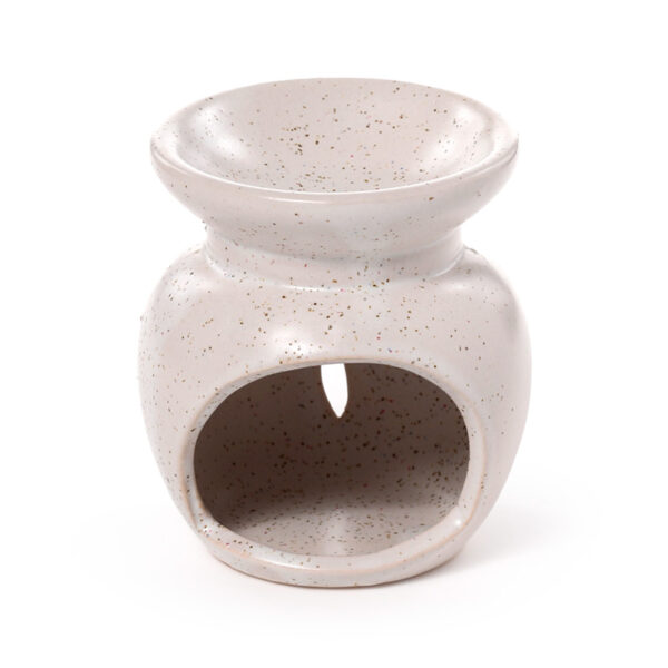 Ceramic Small Oil Burner - Eden Stone Effect Flower Cutout - Image 9