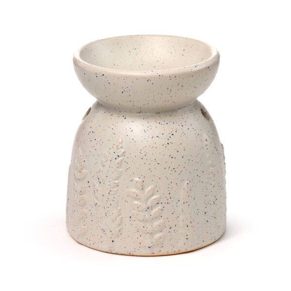 Ceramic Oil & Wax Burner - Eden Stone Effect Embossed Fern - Image 3