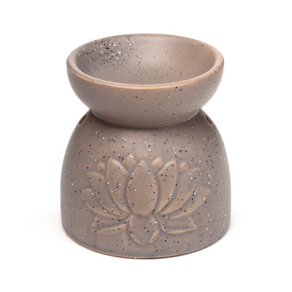 Ceramic Oil & Wax Burner - Eden Stone Effect Embossed Lotus - Image 5