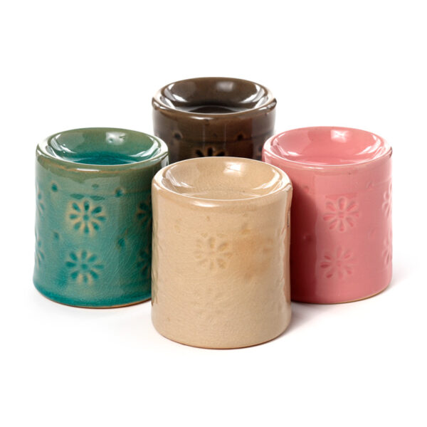 Ceramic Small Oil Burner - Eden Embossed Flower - Image 2