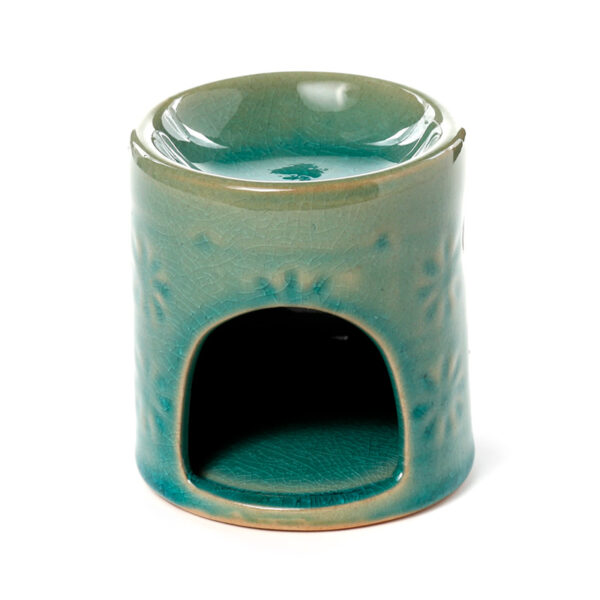 Ceramic Small Oil Burner - Eden Embossed Flower - Image 9