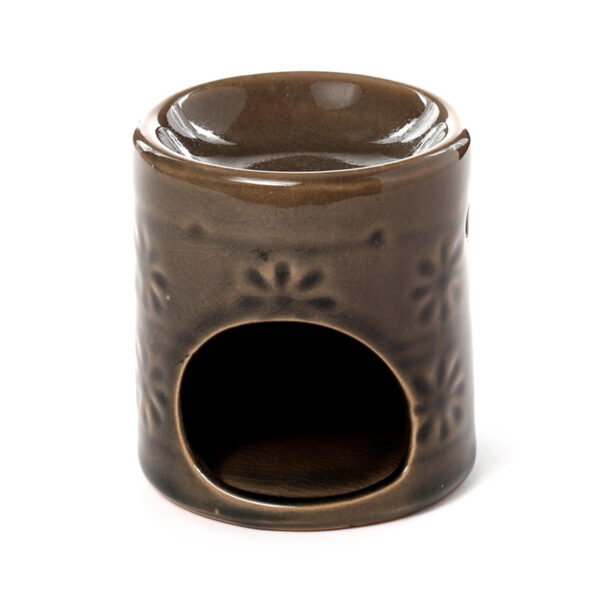 Ceramic Small Oil Burner - Eden Embossed Flower - Image 10
